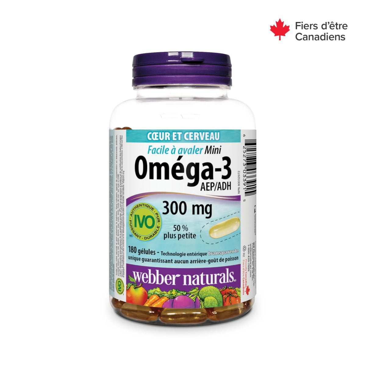 Webber Naturals Mini Oméga-3 Mini Facile à avaler, 300 mg