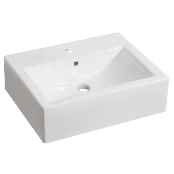 Lavabo vasque rectangulaire blanc American Imaginations, 52,07 cm de largeur par 40,64 cm de profondeur, couleur blanc, pour robinet simple.