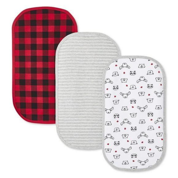 Canadiana Infants' Unisex Burp Cloth Bib 3-Pack