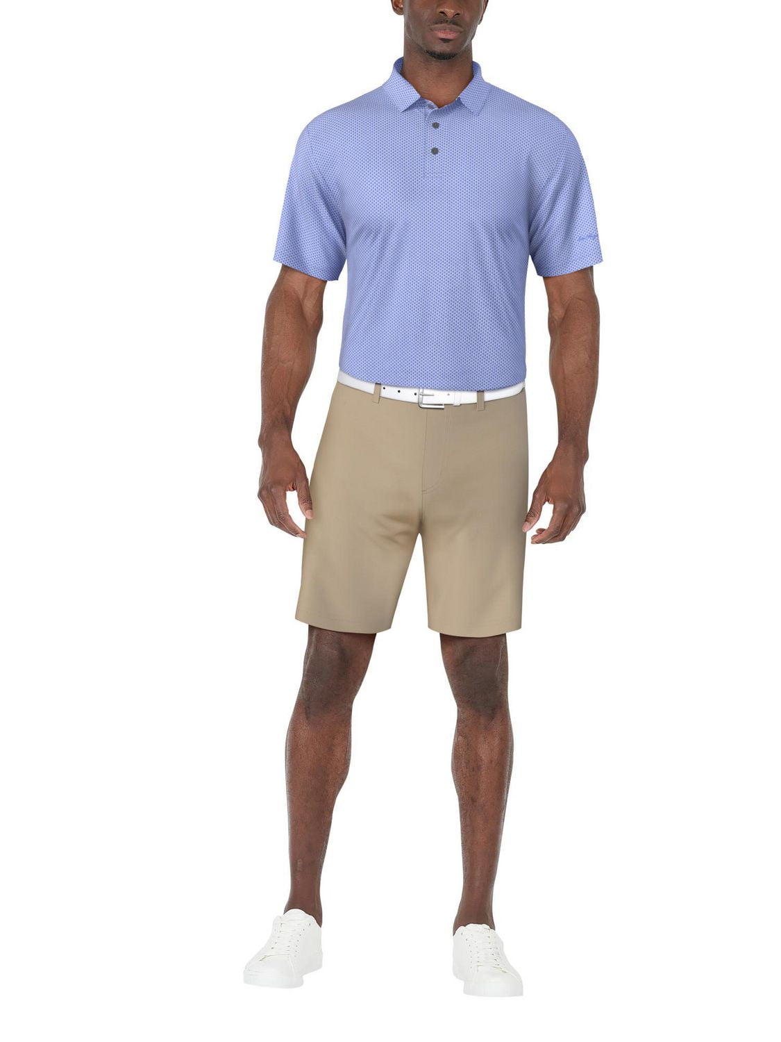 Ben Hogan Men's Birdseye Geometric Print Jacquard Golf Polo Shirt