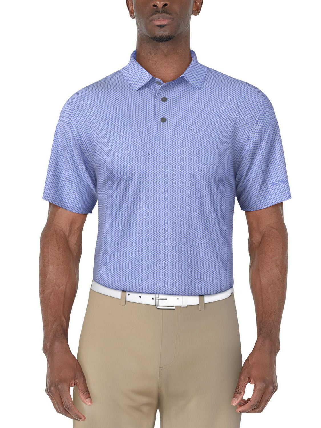 Ben Hogan Men's Birdseye Geometric Print Jacquard Golf Polo Shirt