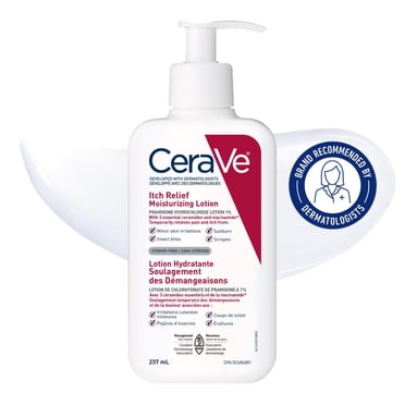 CeraVe Itch Relief Moisturizing Lotion, Anti-Itch Lotion with Pramoxine Hydrochloride and Ceramides, 237mL