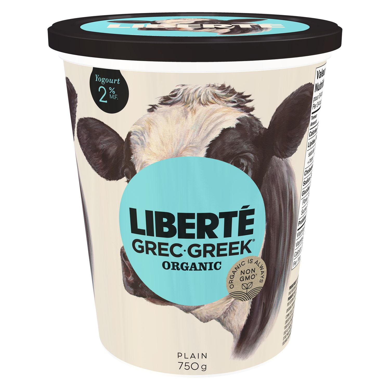 LIBERTÉ Greek Organic Plain Yogourt 2 M.F. Walmart Canada