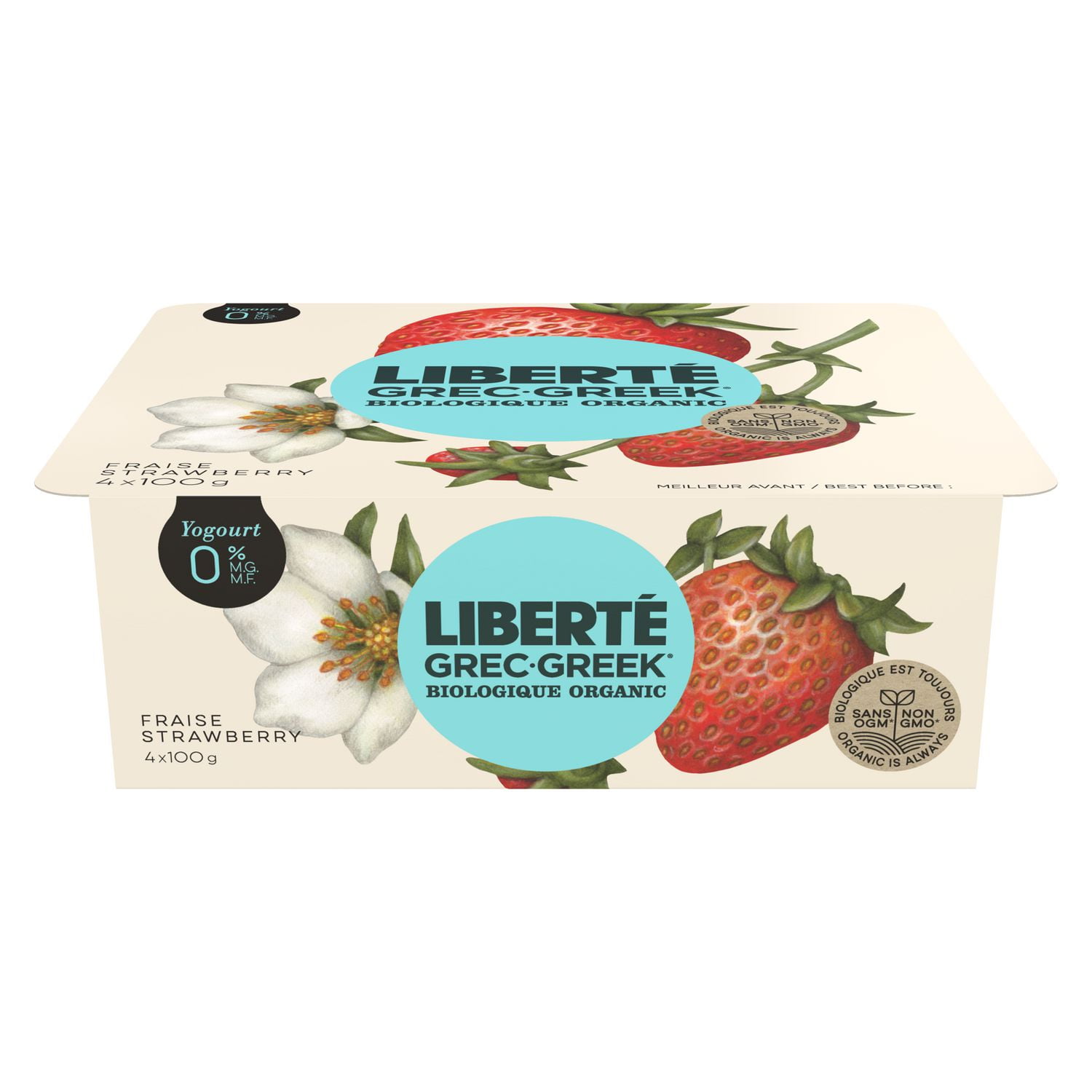 LIBERTÉ Greek Organic Strawberry Yogourt 0 M.F. Walmart Canada