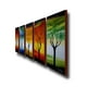 Design Art - Les Cinq éléments- Peinture a l'huile sur Toile-60 x 28 Po- 5 Panneaux – image 2 sur 3