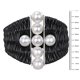 Miabella Bracelet avec perles d'eau douce blanches de culture ronde 9-10 mm en cuir et argent sterling, 7 pouces en longueur – image 3 sur 5