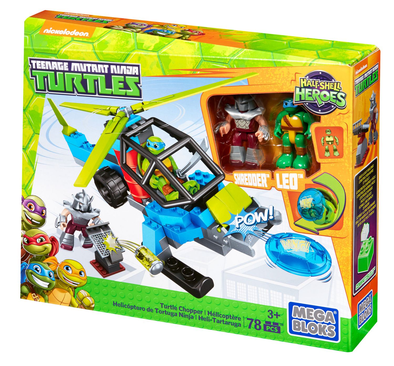 MEGA BLOKS Teenage Mutant Ninja Turtles Half-Shell Heroes Turtle Chopper  Playset