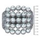 Bracelet avec perles d'eau douce grises de culture ronde 9-10 mm en cuir et argent sterling, 7 pouces en longueur – image 3 sur 5