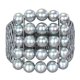 Bracelet avec perles d'eau douce grises de culture ronde 9-10 mm en cuir et argent sterling, 7 pouces en longueur – image 4 sur 5