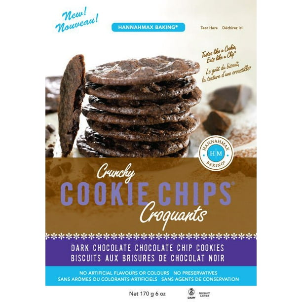 Hannahmax Baking Cookie Chips croquants Biscuits aux brisures de chocolat noir