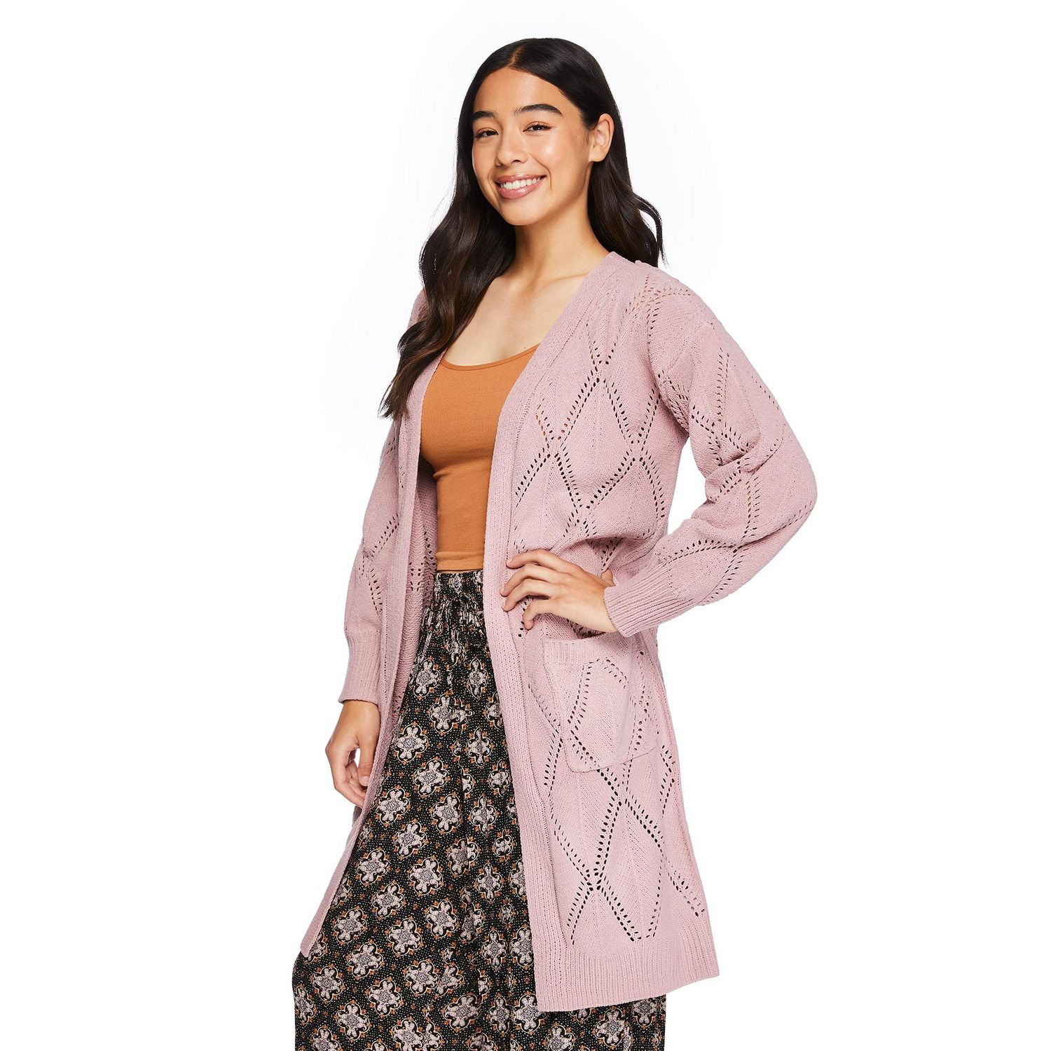 Pink cardigan sale walmart