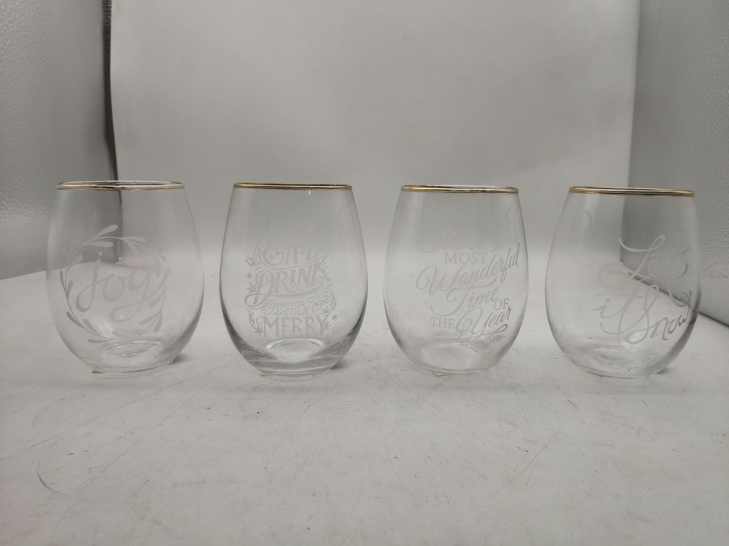 Holiday time stemless wine glass Walmart Canada