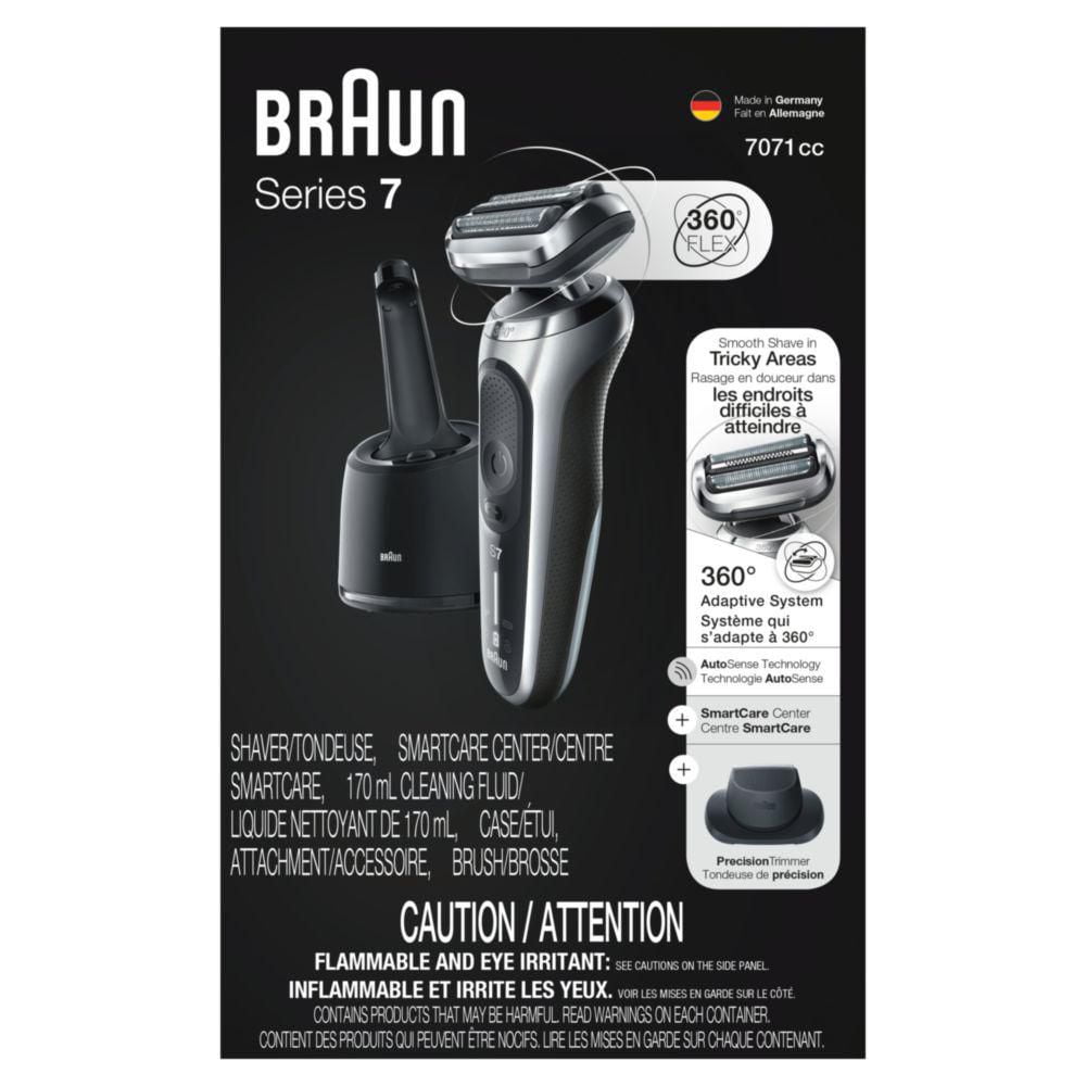 Braun Series 7 7071cc Flex Electric Razor for Men with SmartCare Center, Precision  Trimmer, Wet & Dry, Rechargeable, Cordless Foil Shaver, Silver, 1 CT 