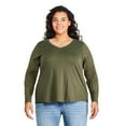 thumbnail image 1 of George Women's Plus V-Neckline Tee, 1 of 6