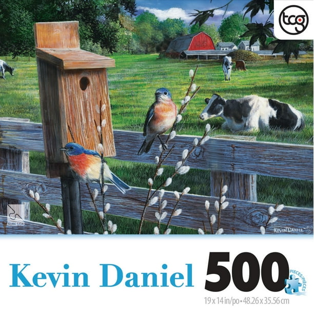 Casse-tête de 500 morceaux Blue Bird and Cow Kevin Daniels de Sure-Lox