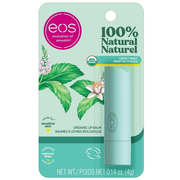eos USDA Organic  Baume à Lèvres Baton - Menthe Douce 4g (1 Baton)