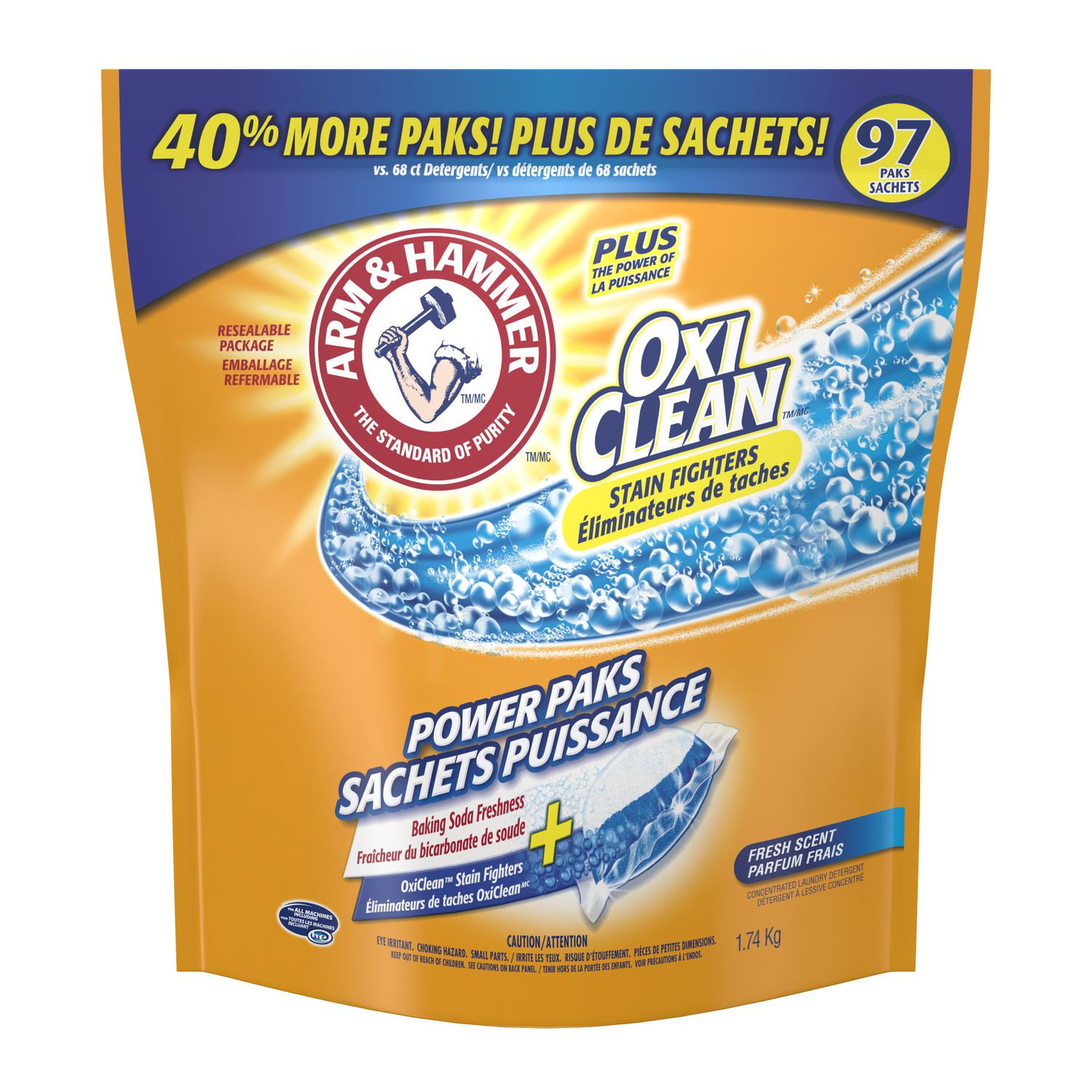 Arm & Hammer Oxiclean Fresh Scent Detergent Power Paks Walmart Canada