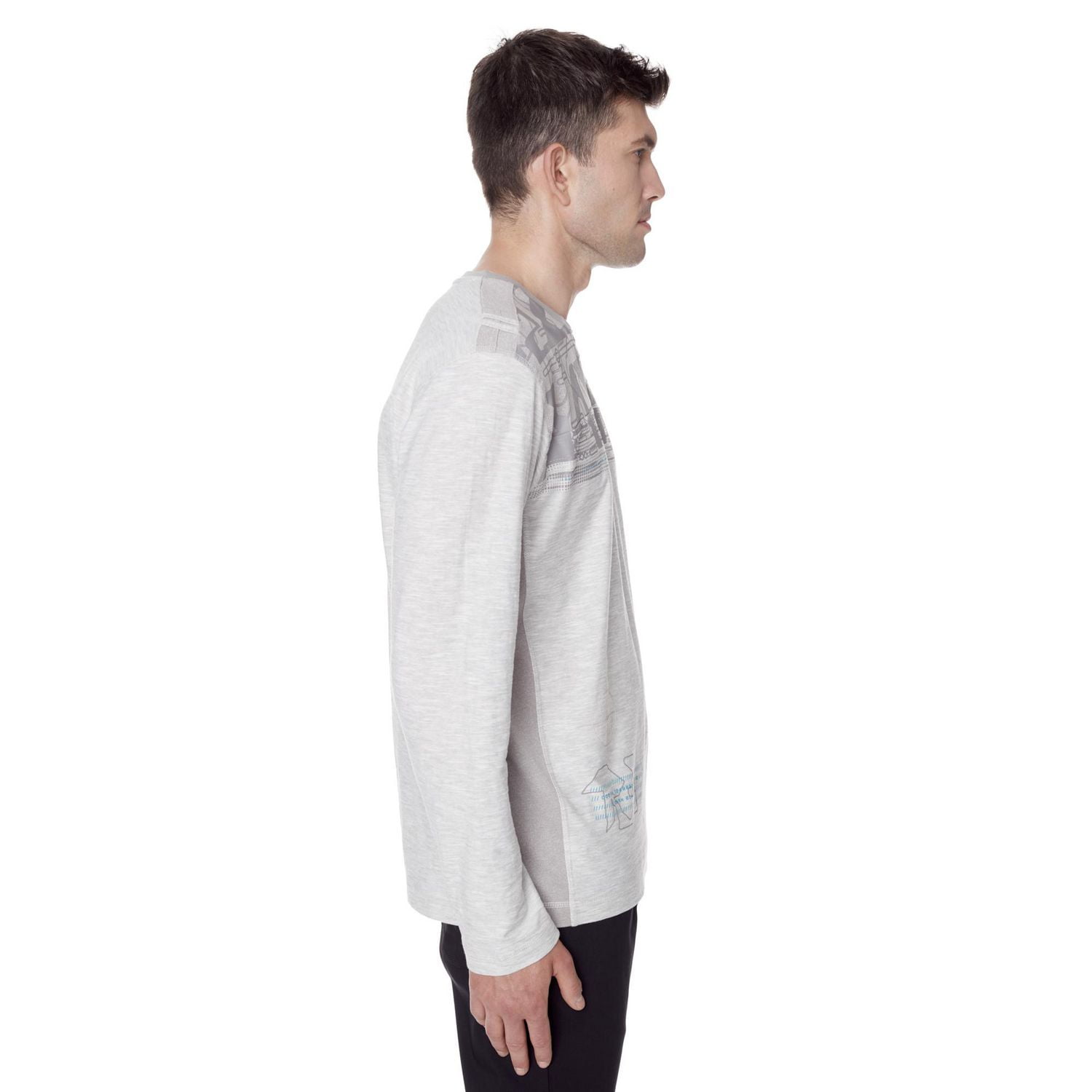 Dark Black Henley graphique à manches longues pour hommes