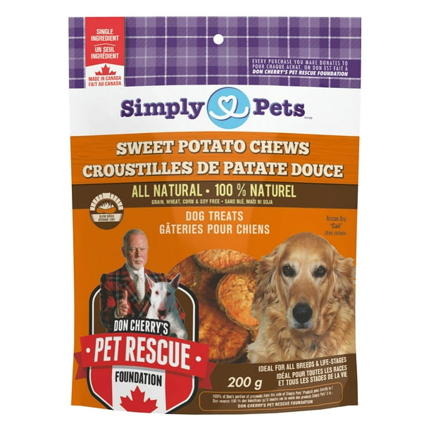 Gâteries pour chiens Simply Pets Croustilles de patate douce à 100 % naturel