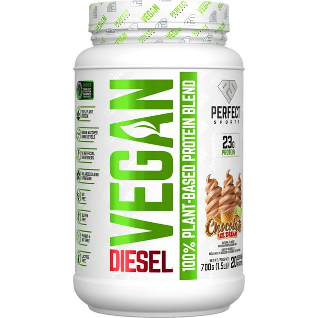 PERFECT Sports - DIESEL Vegan 100% Plant-Based Protein Powder, Chocolate Ice Dream Protein (700g)