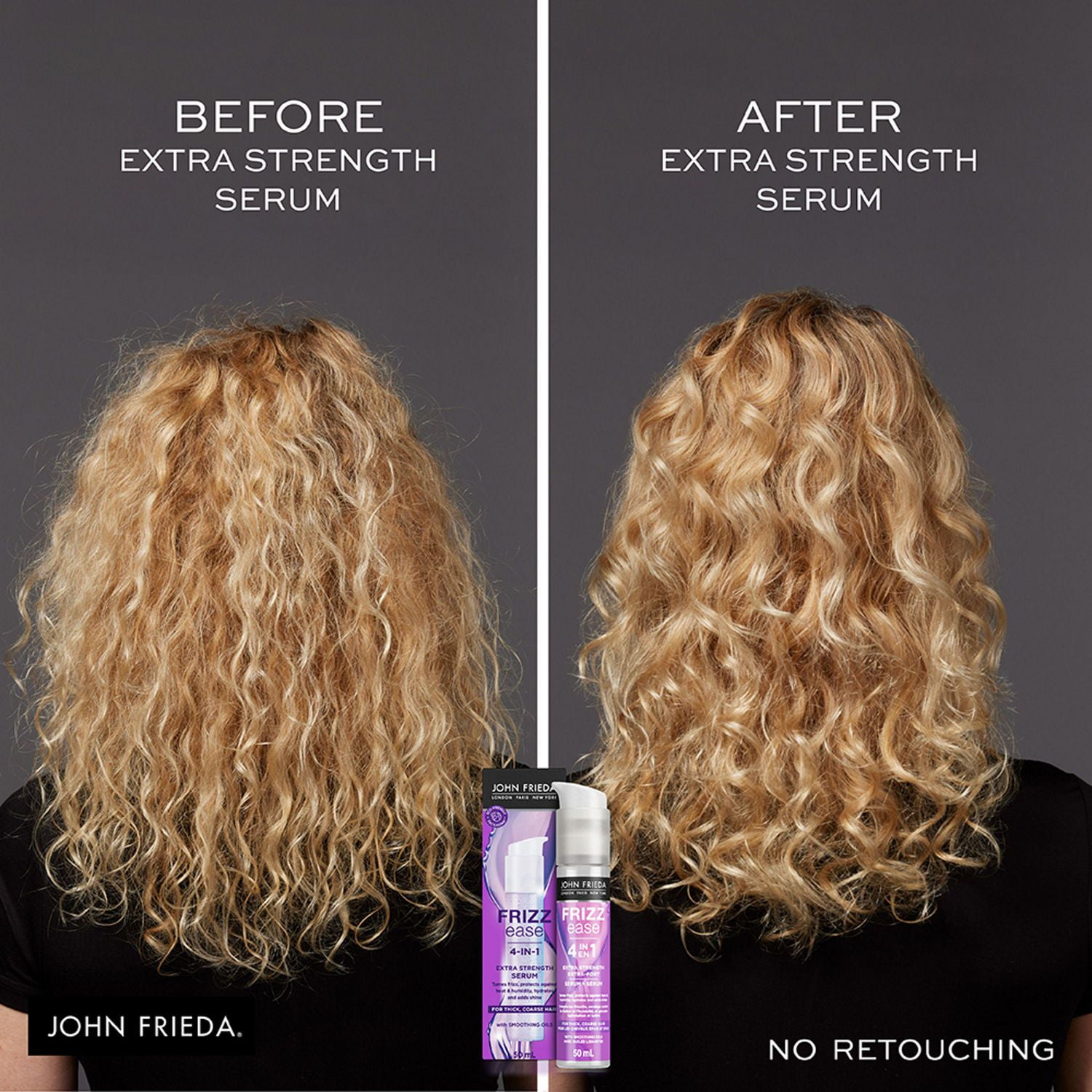 John Frieda Frizz Ease Extra Strength Serum for Frizz-Free Hair, Ideal for Thick, Coarse Hair, 50 mL