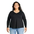 thumbnail image 1 of George Women's Plus V-Neckline Tee, 1 of 6