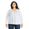 thumbnail image 1 of George Women's Plus V-Neckline Tee, 1 of 6
