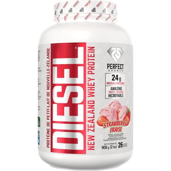 PERFECT Sports - DIESEL New Zealand Whey Protein, Strawberry Ice Cream 2lb (908g)
