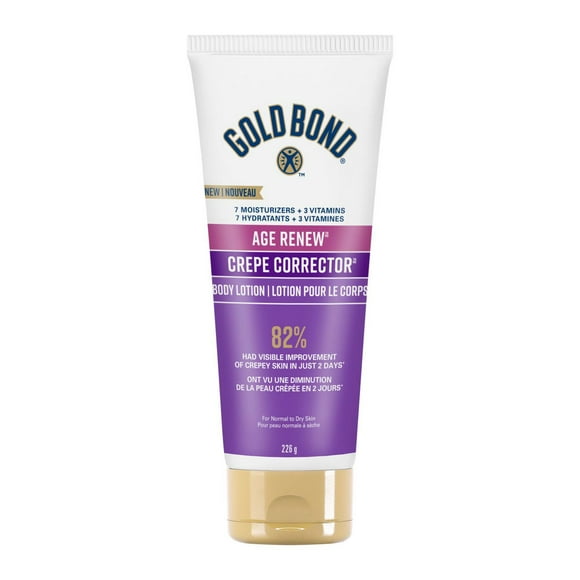 Gold Bond Age Renew Crepe Corrector Body Lotion, 226g Tube, Crepey Skin Lotion With Omega Fatty Acids, Antioxidants and Botanicals to Visibly Firm, Tighten and Hydrate Dry, Crepey Skin