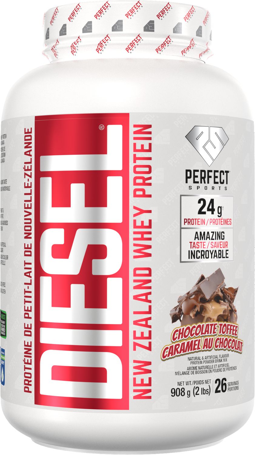 PERFECT Sports - DIESEL New Zealand Whey Protein, Chocolate Toffee 2lb (908g)