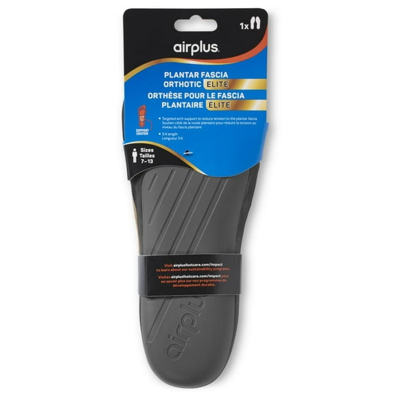 AIRPLUS PLANTAR FASCIA ORTHOTIC ELITE MENS INSOLE, 3/4 Plantar Fascia Orthotic Insole