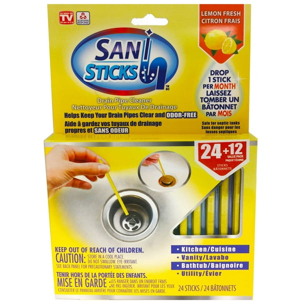 As Seen On TV Sani-Sticks Lemon Fresh Drain Pipe Cleaner - Walmart.ca