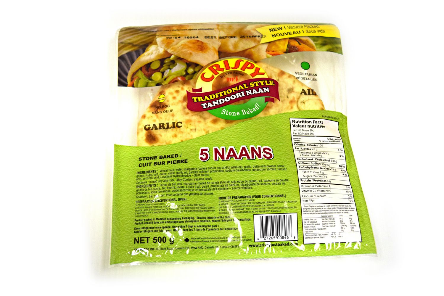 Crispy Traditional Style Garlic Stone Baked Tandoori Naan