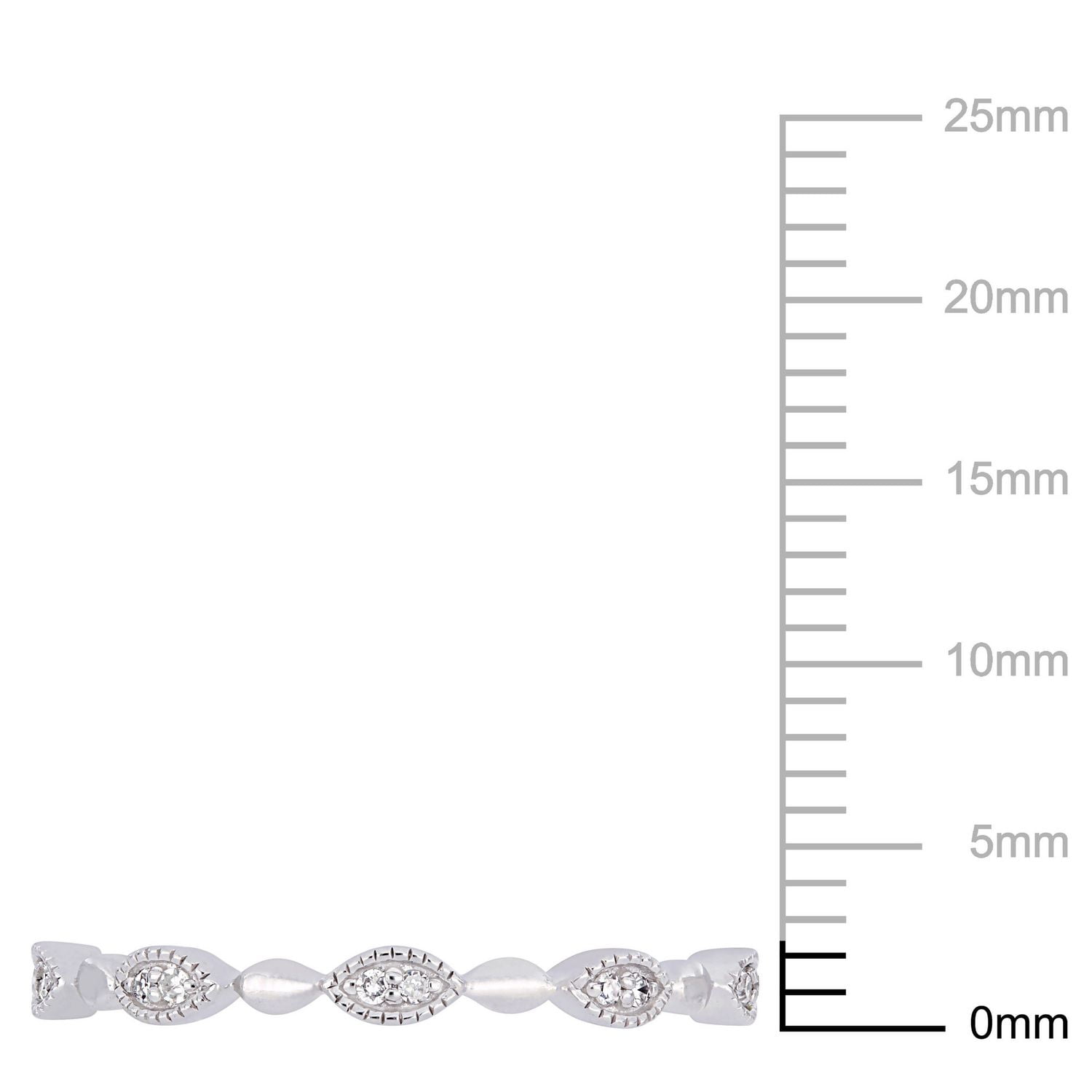 Miabella 1/10 Carat T.W. Diamond 10 K White Gold Marquise Eternity Anniversary Ring