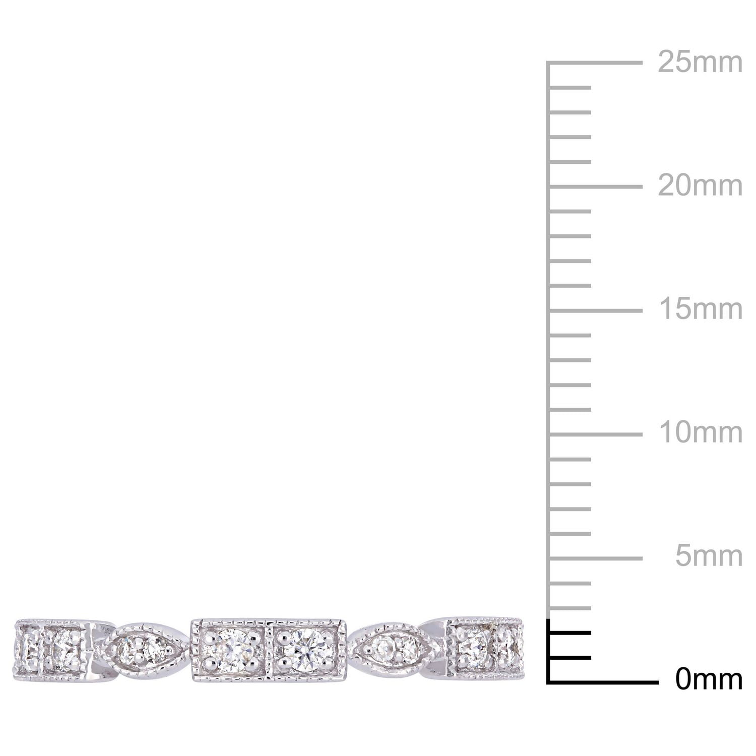 Bague d'anniversaire Miabella avec diamants 1/3 CT poids total en or blanc 10K