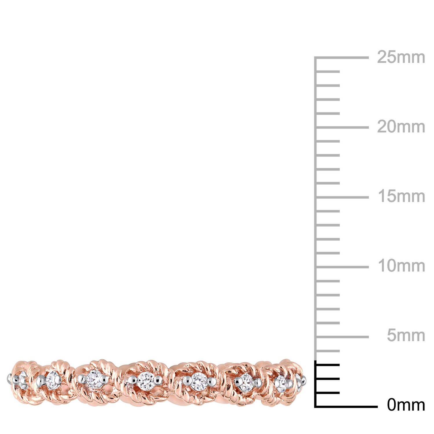 Miabella 1/6 Carat T.W. Diamond 10 K Rose Gold Twist Infinity Eternity Ring