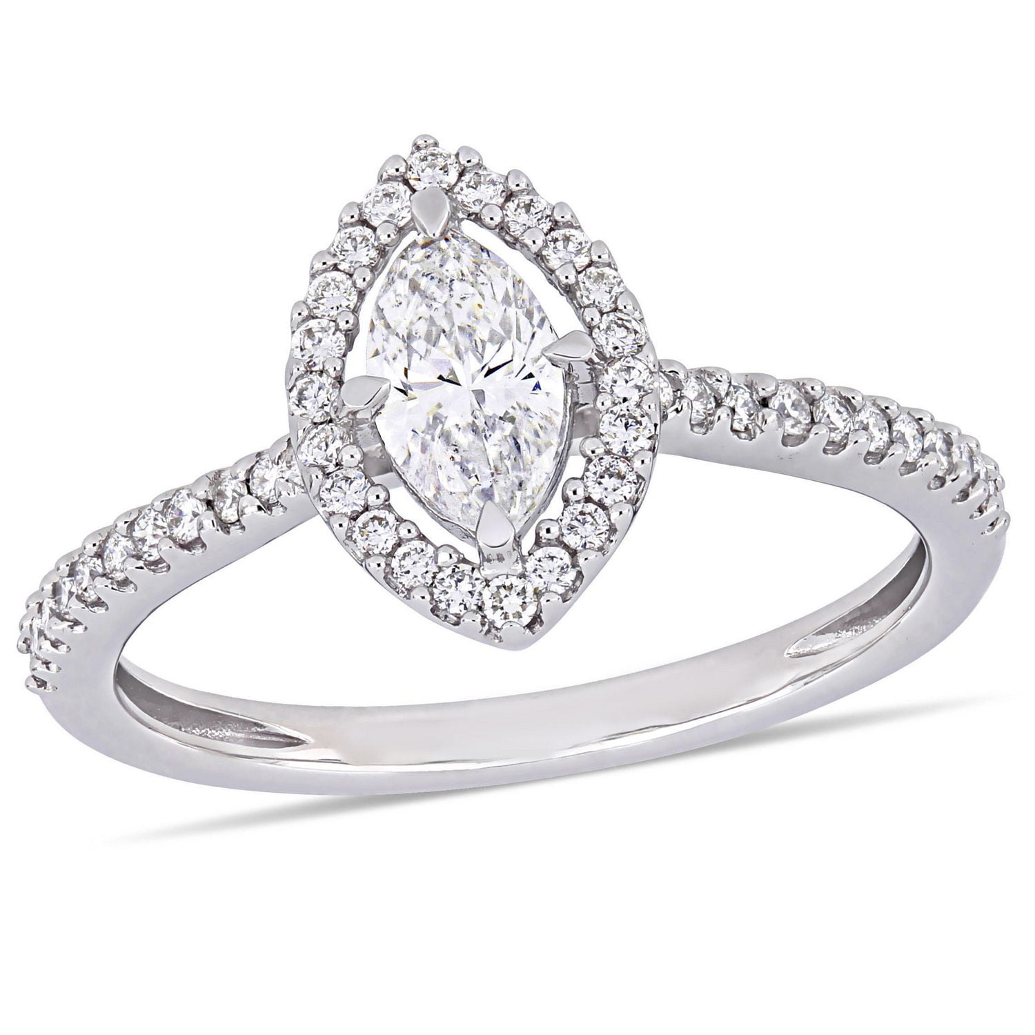 Miabella 3/4 Carat T.W. MarquiseCut Diamond 14 K White Gold Floating