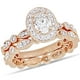 Ensemble de mariage rétro auréole Miabella avec diamants 1 CT poids total en or rosé 14K – image 1 sur 5