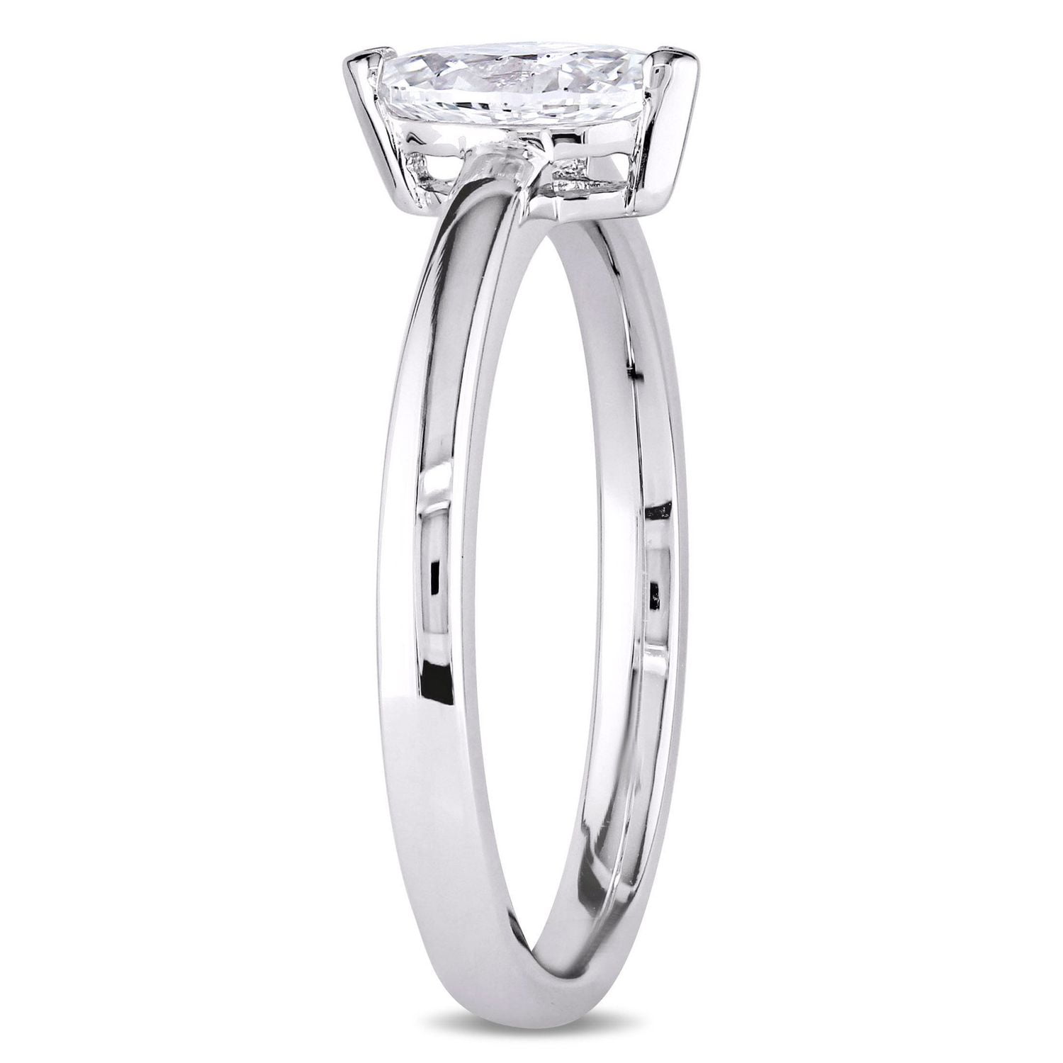 Miabella 1/2 Carat T.W. Marquise-Cut Diamond 14 K White Gold Solitaire Engagement Ring
