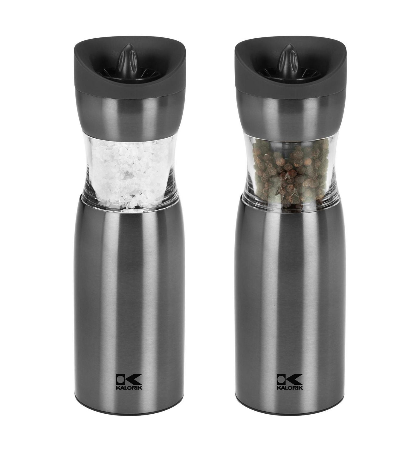 Kalorik Gunmetal Electric Gravity Salt and Pepper Grinder Set Walmart