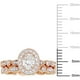 Ensemble de mariage rétro auréole Miabella avec diamants 1 CT poids total en or rosé 14K – image 3 sur 5