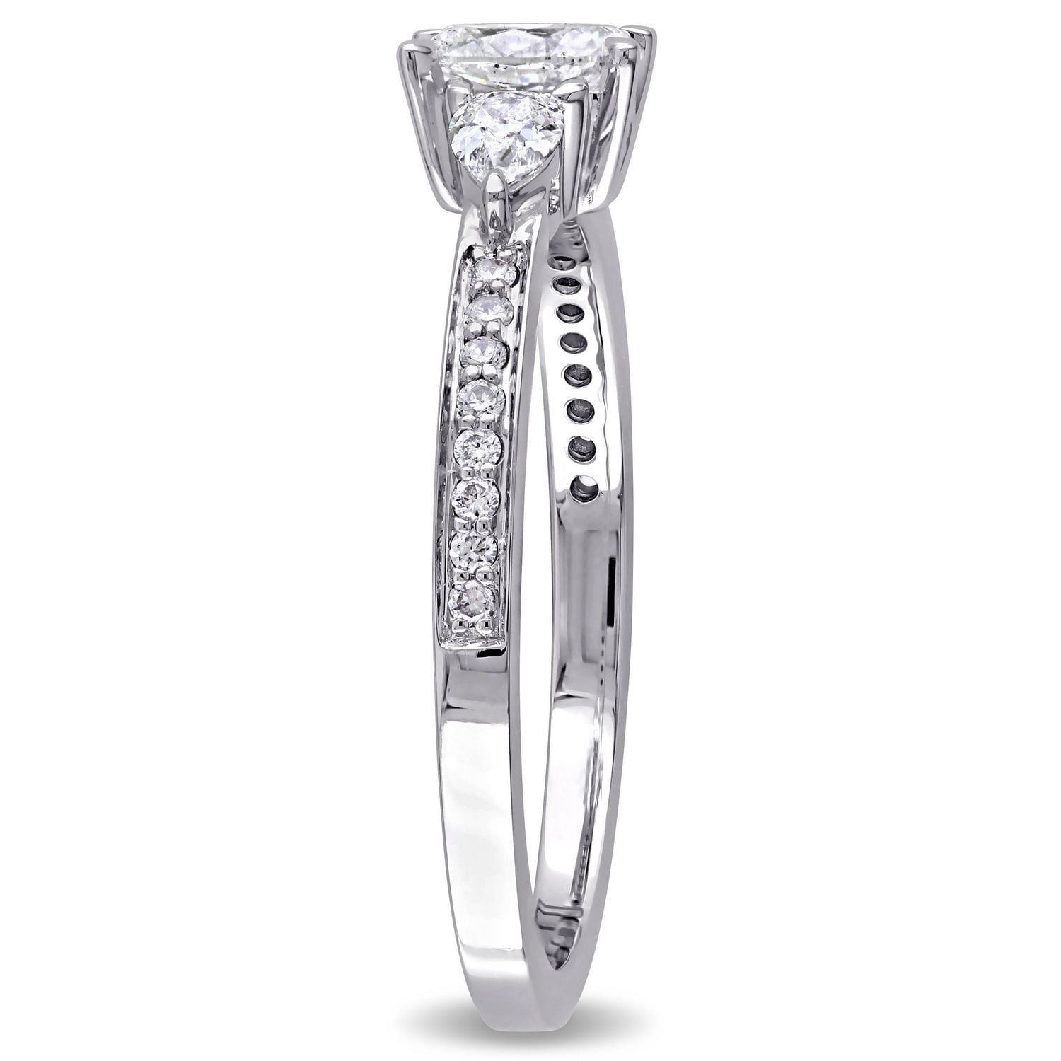 Bague de fiançailles à 3 pierres Miabella avec diamants 5/8 CT poids total en or blanc 14K