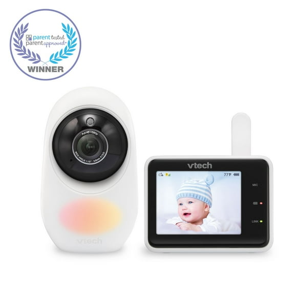 VTech RM2751 1080p Smart WiFi Remote Access Video Baby Monitor with Super-slim 2.8” Display, Night Light, (White), RM2751