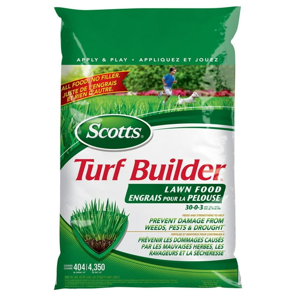 Engrais pour la pelouse Scotts Turf Builder - 5,2kg 404m2 (4,350pi2)