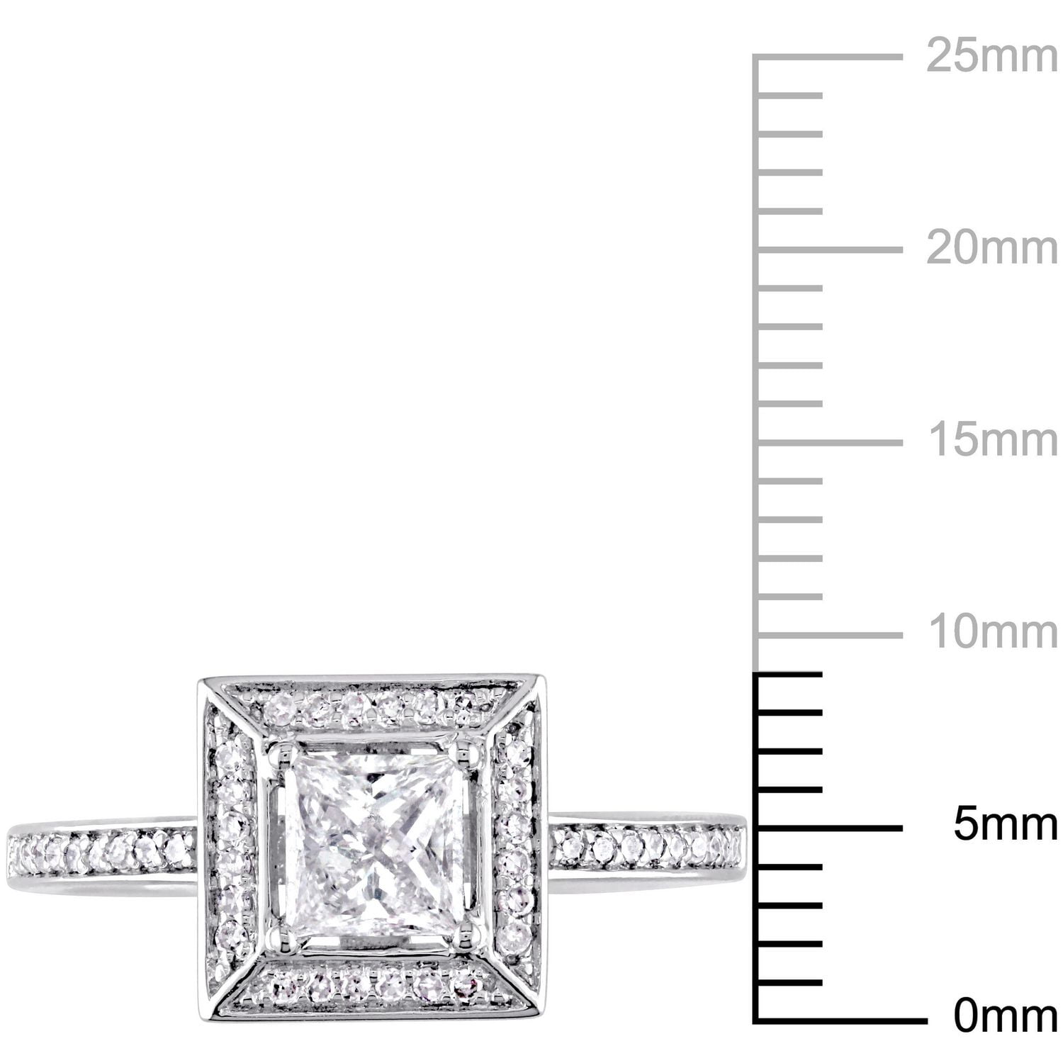 Miabella 3/4 Carat T.W. Diamond 14 K White Gold Floating Halo Engagement Ring