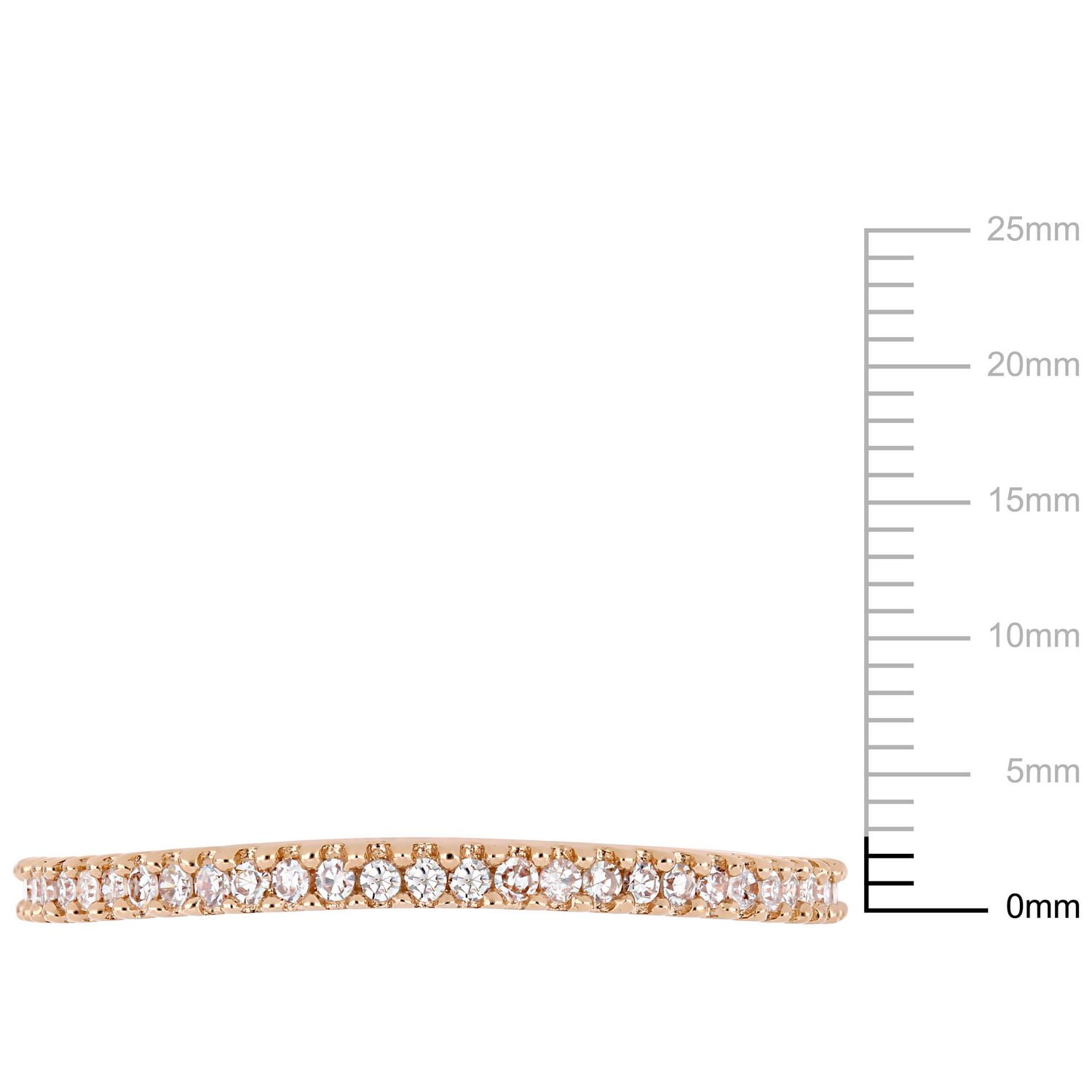 Miabella 1/7 Carat T.W. Diamond 14 K Rose Gold Semi-Eternity Wedding Band