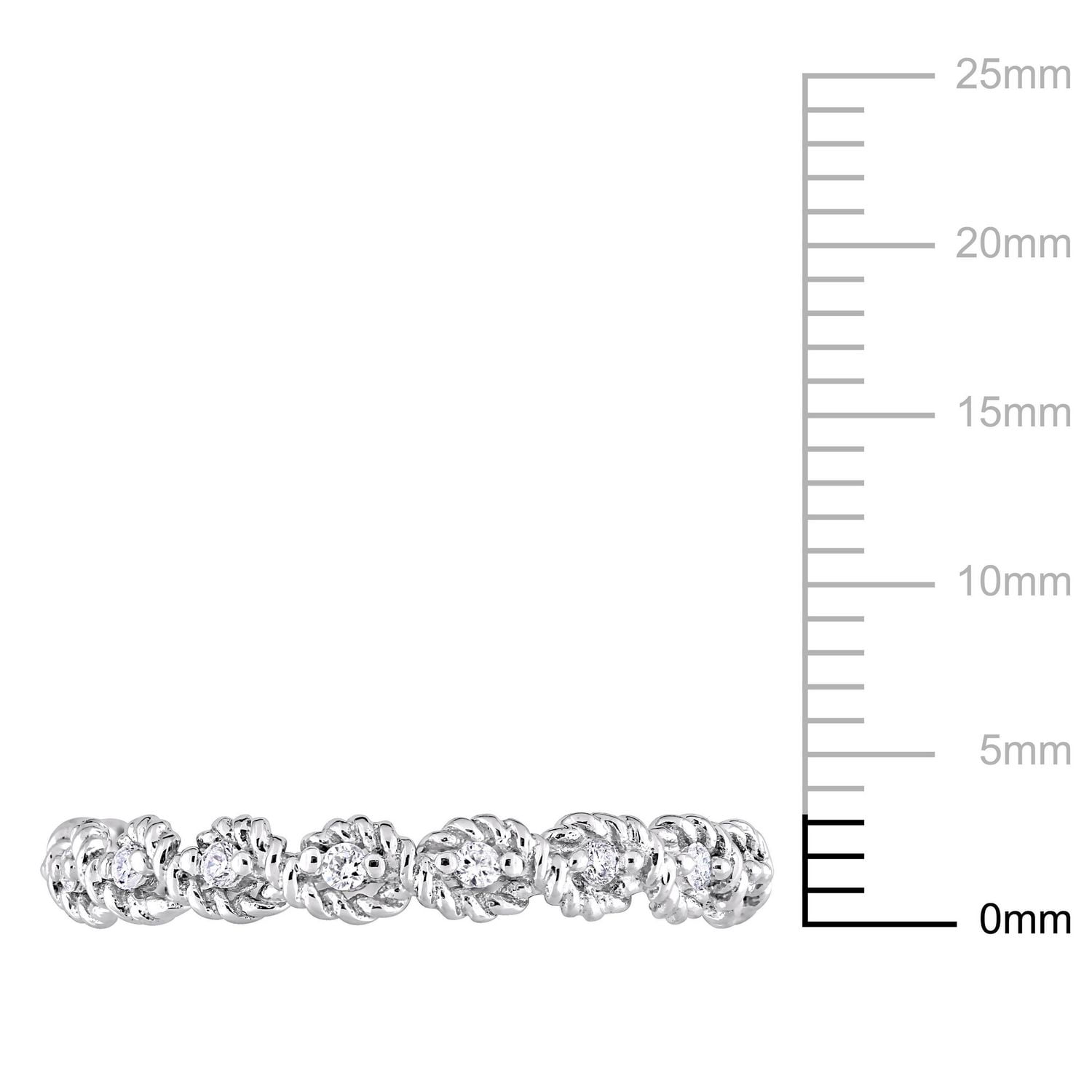 Miabella 1/6 Carat T.W. Diamond 10 K White Gold Twist Infinity Eternity Ring