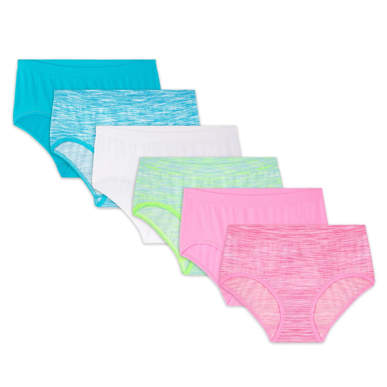Fruit of the Loom Girls' Seamless Hipster Underwear, 6-Pack, Sizes