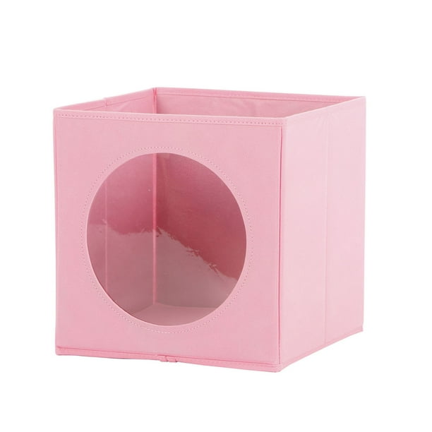 Bac de rangement avec fenêtre Mainstays Kids en cube de couleur rose