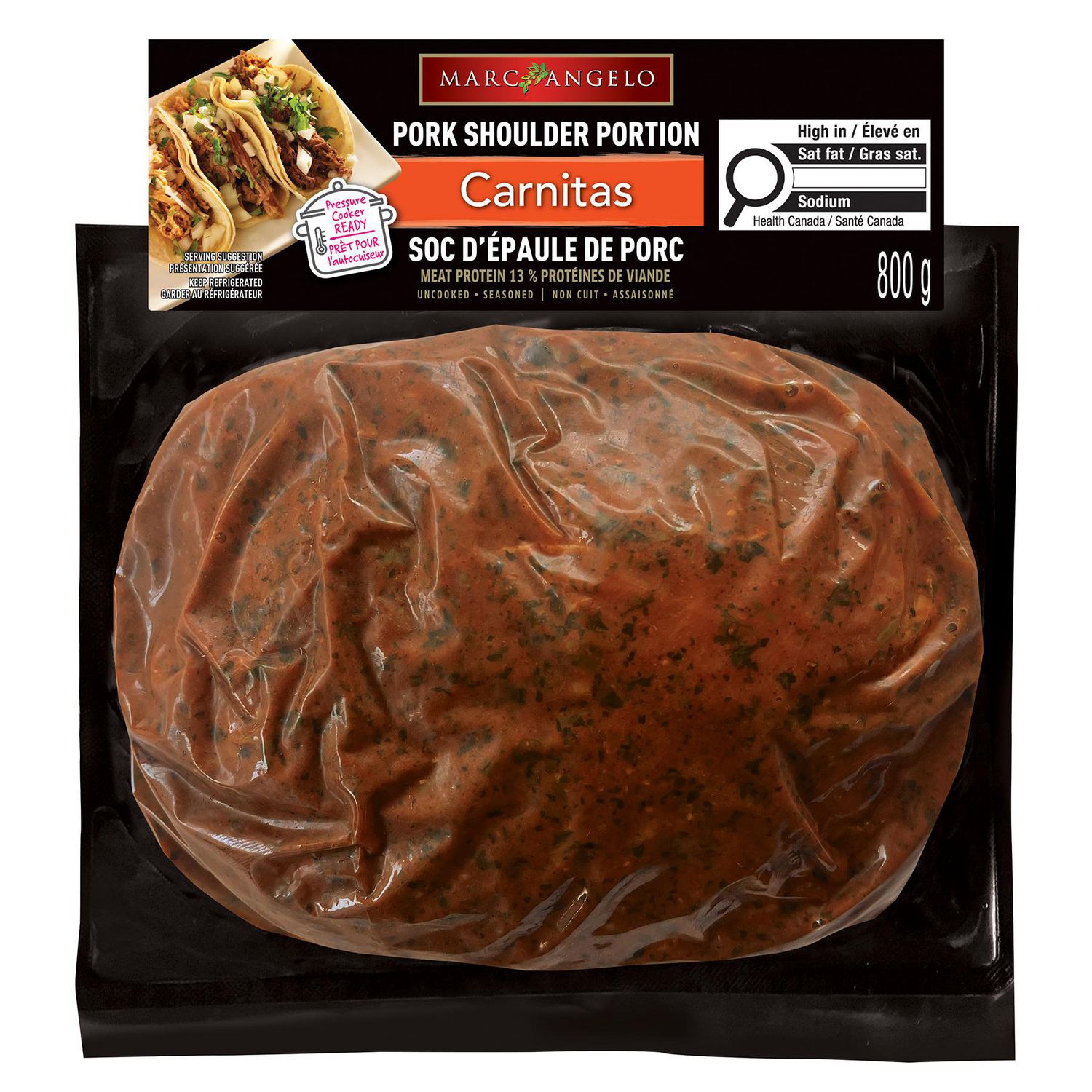 Marcangelo Pork Shoulder Portion Carnitas, 800g, pork shoulder portion 800g